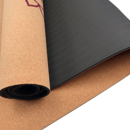 Powertrain Cork Yoga Mat with Carry Straps Home Gym Pilates - Chakras
