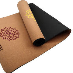 Powertrain Cork Yoga Mat with Carry Straps Home Gym Pilates - Chakras