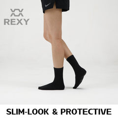Rexy 5 Pack Large Black 3D Seamless Crew Socks Slim Breathable Tristar Online