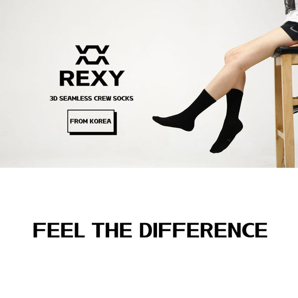 Rexy 5 Pack Large Black 3D Seamless Crew Socks Slim Breathable Tristar Online