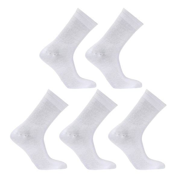 Rexy 5 Pack Large White 3D Seamless Crew Socks Slim Breathable Tristar Online
