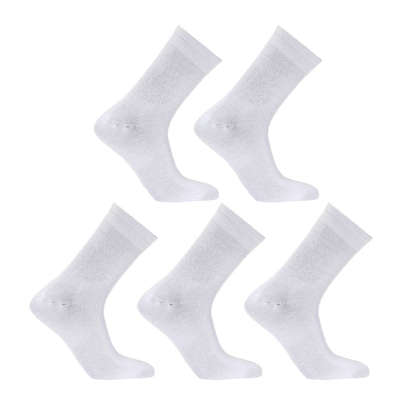 Rexy 5 Pack Medium White 3D Seamless Crew Socks Slim Breathable Tristar Online