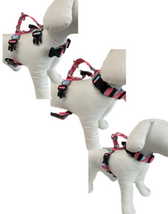 Dog Double-Lined Straps Harness Adjustable L MARBLE PINK