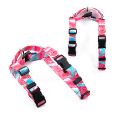 Dog Double-Lined Straps Harness Adjustable L MARBLE PINK