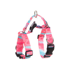 Dog Double-Lined Straps Harness Adjustable S MARBLE PINK