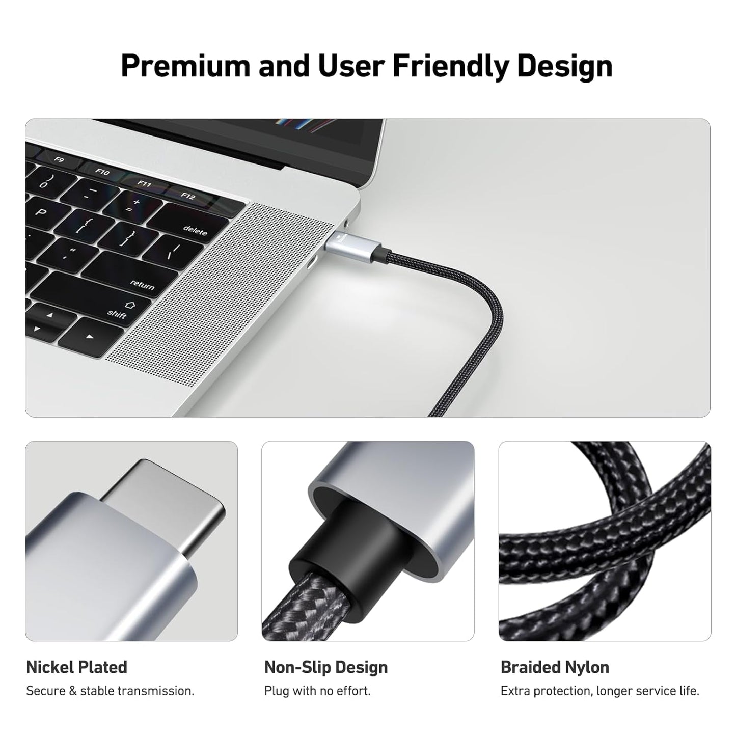 BENFEI 206GY-3F USB-C to HDMI 0.9M Cable 4K@60Hz, Aluminum Shell, Nylon Braided Tristar Online