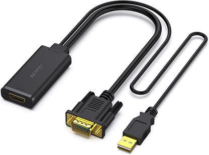 BENFEI 210BK VGA to HDMI Adapter with Audio Support and 1080P Resolution Tristar Online