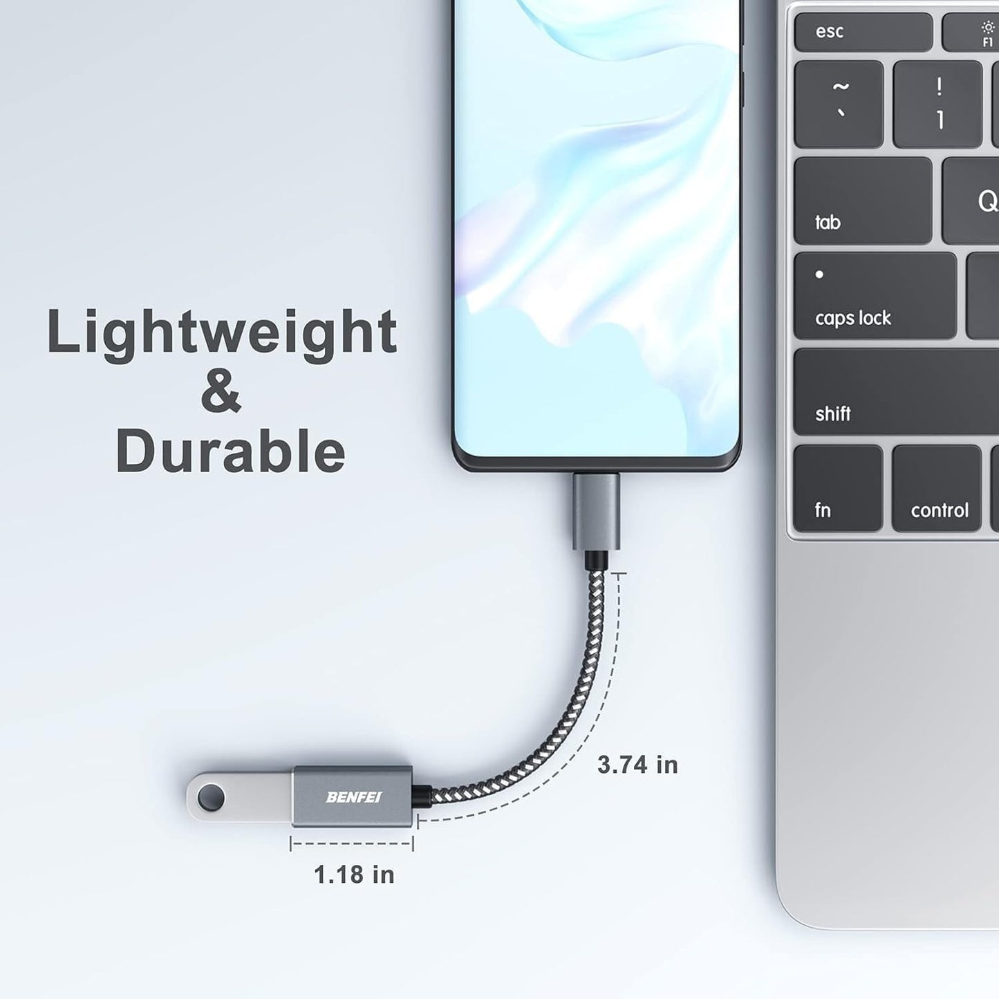 BENFEI 262GY-2P USB 3.0 USB-C to USB-A Adapter (2-pack) Tristar Online