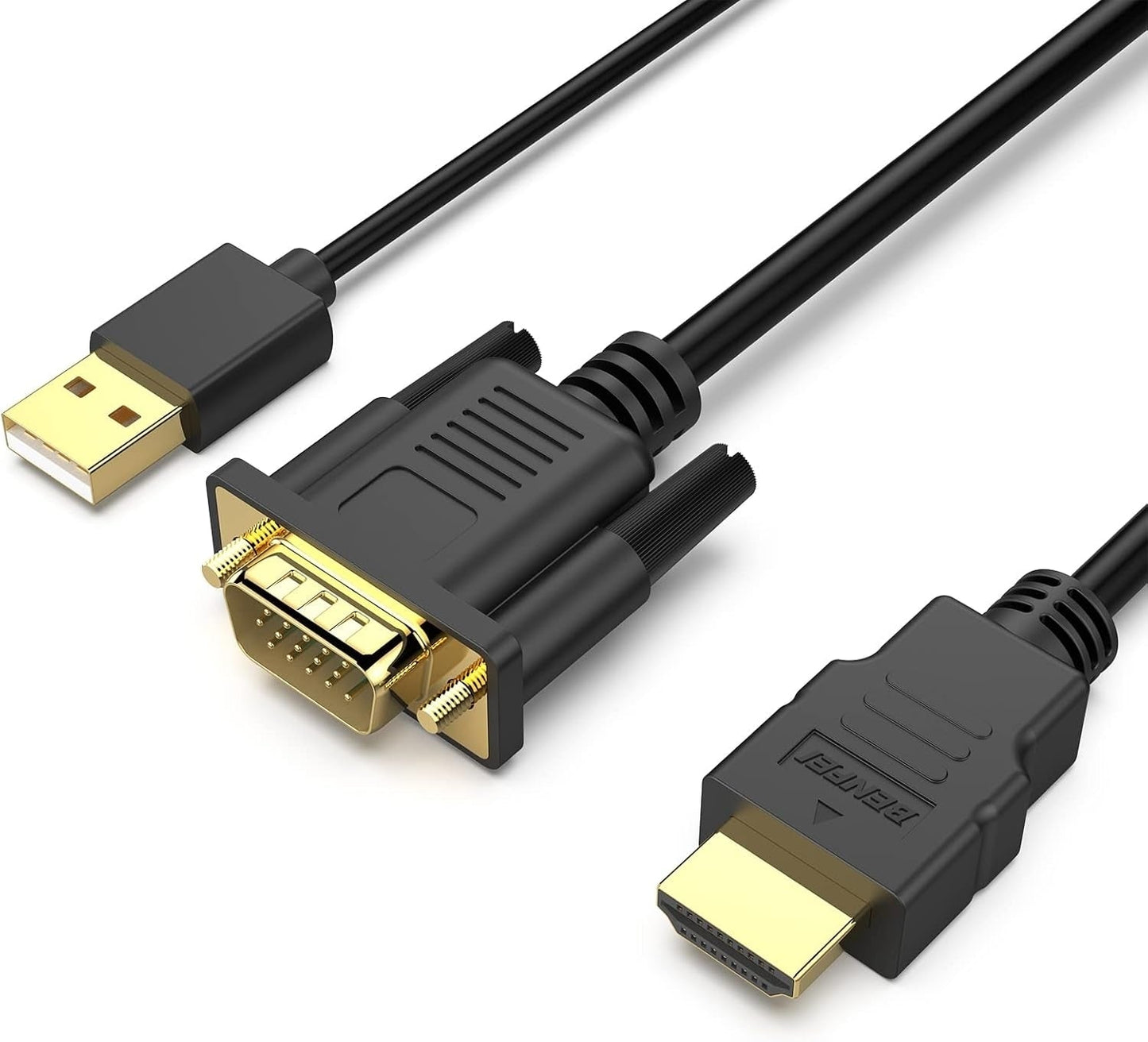 BENFEI 324BK VGA to HDMI Cable with Audio, 1080P Uni-Directional 1.8M Tristar Online