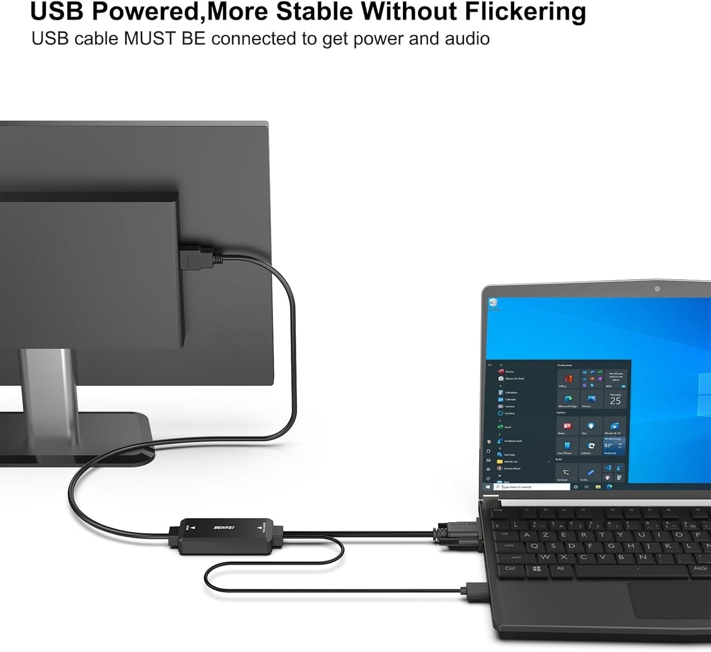 BENFEI 324BK VGA to HDMI Cable with Audio, 1080P Uni-Directional 1.8M Tristar Online