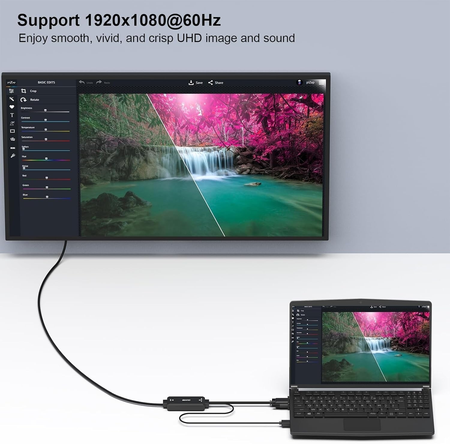 BENFEI 324BK VGA to HDMI Cable with Audio, 1080P Uni-Directional 1.8M Tristar Online