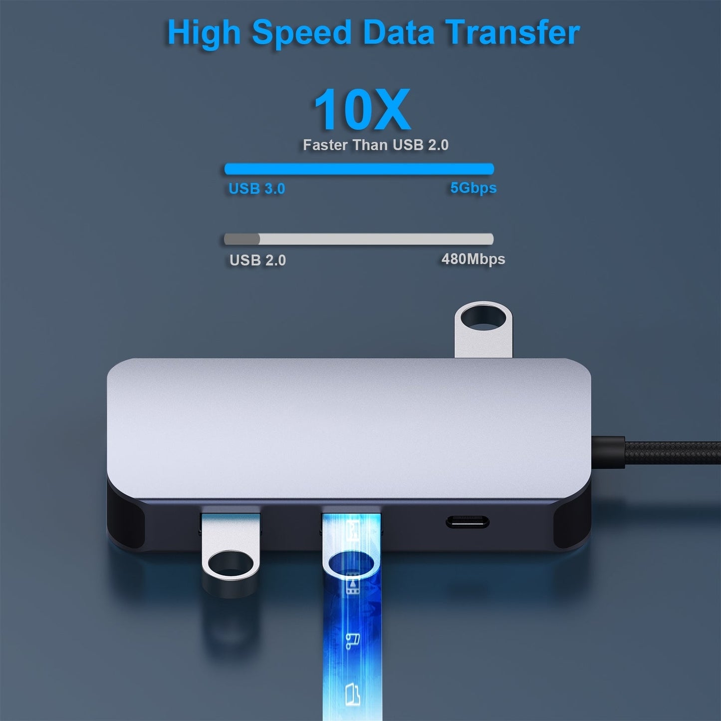 BENFEI 335GY USB-C Hub with Triple Display, 8-in-1 Docking Station (100W PD, Dual 4K HDMI, VGA, 3x USB 3.0) Tristar Online