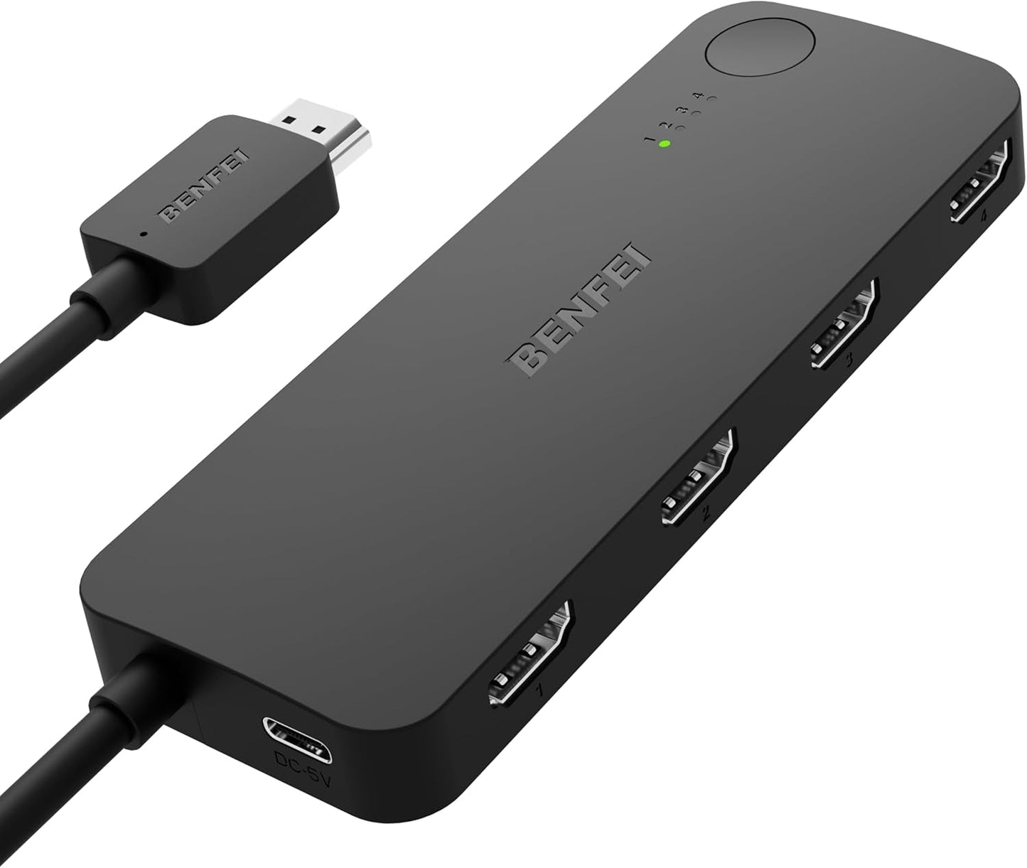 BENFEI 365BK HDMI Switch 4 in 1 Out 4K@60Hz, 2K@144Hz, HDCP 2.3 (with Adaptive Equalization Support 30ft HDMI Transmit) Tristar Online