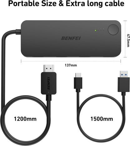 BENFEI 365BK HDMI Switch 4 in 1 Out 4K@60Hz, 2K@144Hz, HDCP 2.3 (with Adaptive Equalization Support 30ft HDMI Transmit) Tristar Online