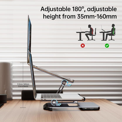 BENFEI 380GY Laptop Stand with USB C 6 in1 4K@60Hz HDMI, 4 x USB3.0, 100W PD Docking Station Tristar Online