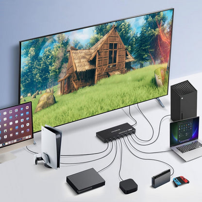 Simplecom CM317 7-Port HDMI 2.0 Switch with Remote 7 IN 1 OUT Splitter HDCP 2.2 4K@60Hz Tristar Online