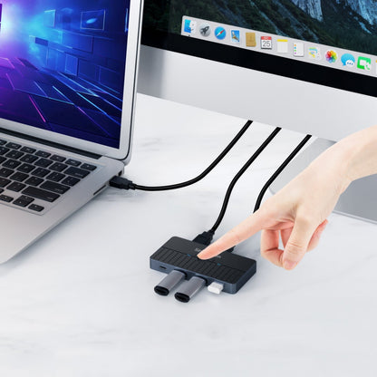 Simplecom KM320 2-Way SuperSpeed USB Switch 4-Port Hub with USB-C USB 3.0 5Gbps Tristar Online