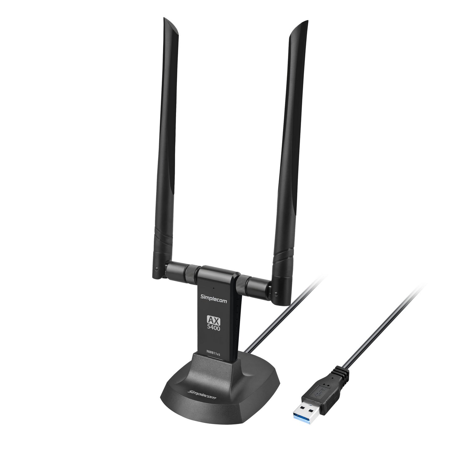 Simplecom NW811v3 AX5400 Tri-Band WiFi 6E USB Adapter with 2x 5dBi High Gain Antennas Tristar Online