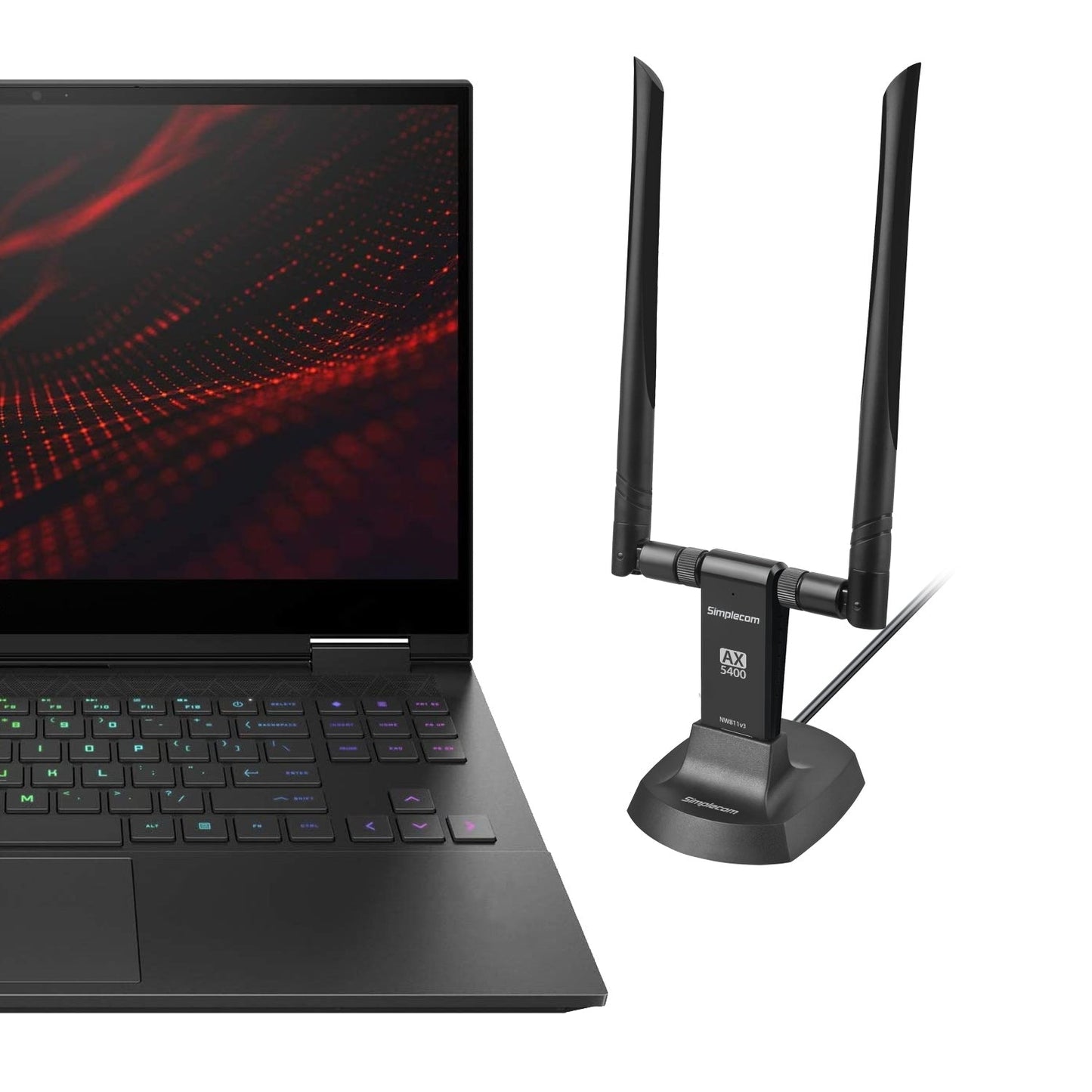 Simplecom NW811v3 AX5400 Tri-Band WiFi 6E USB Adapter with 2x 5dBi High Gain Antennas Tristar Online