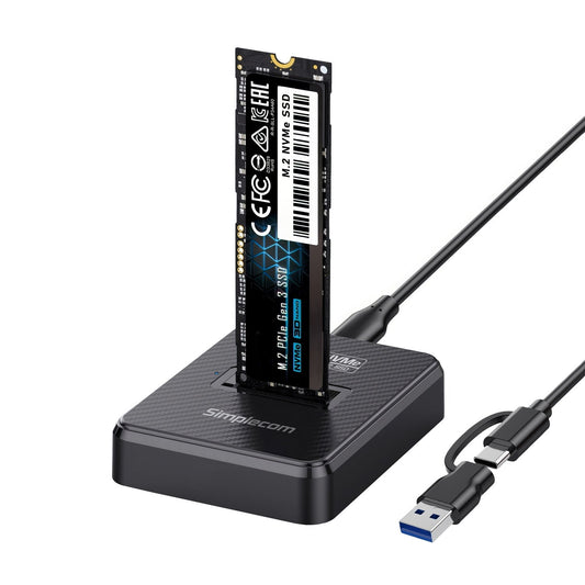 Simplecom SD511 M.2 SSD Docking Station NVMe and SATA Dual Protocol USB 3.2 Gen 2 10Gbps Tristar Online