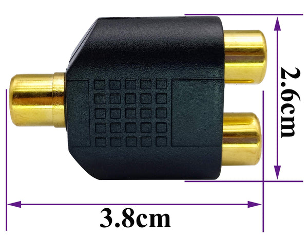 RCA Female to RCA Female Audio Splitter Adapter Connector Coupler Tristar Online