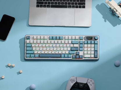 RK ROYAL KLUDGE S98 Mechanical Keyboard w/Smart Display & Knob, Top Mount 96% Wireless Mechanical Keyboard BT/2.4G/USB-C, Hot Swappable, Pale Green Switch 98 Keys Tristar Online