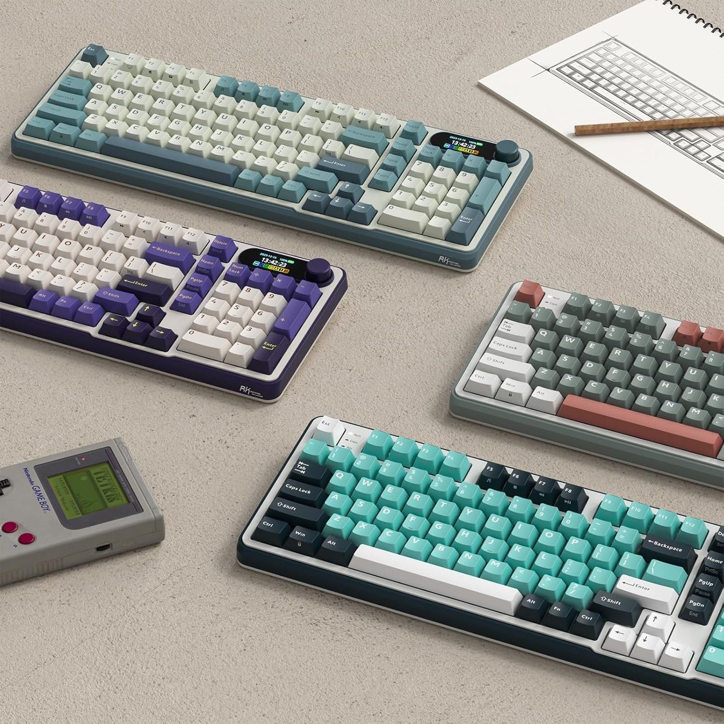 RK ROYAL KLUDGE S98 Mechanical Keyboard w/Smart Display & Knob, Top Mount 96% Wireless Mechanical Keyboard BT/2.4G/USB-C, Hot Swappable, Pale Green Switch 98 Keys Tristar Online