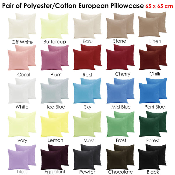 Pair of Polyester Cotton European Pillowcases Chilli Tristar Online