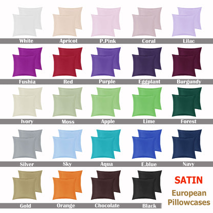 PepperMIll Satin European Pillowcases ( Pair ) EGGPLANT Tristar Online