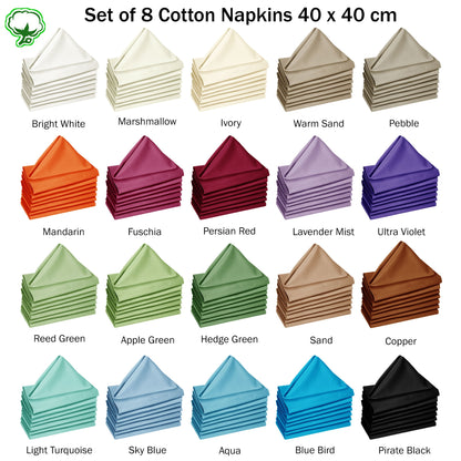 Hoydu Set of 8 Cotton Napkins Aqua Tristar Online