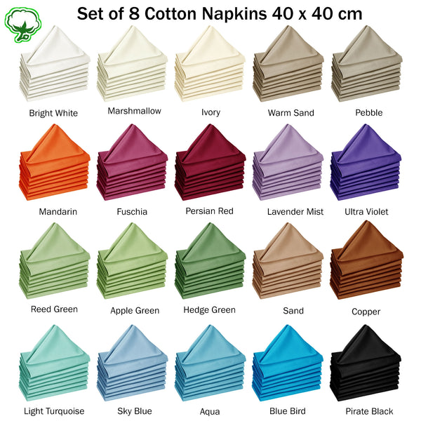 Hoydu Set of 8 Cotton Napkins Aqua Tristar Online