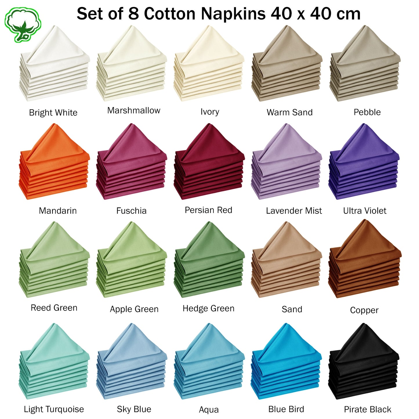 Hoydu Set of 8 Cotton Napkins Blue Bird Tristar Online