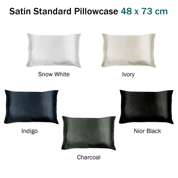 Invitation Satin Standard Pillowcase Charcoal Tristar Online