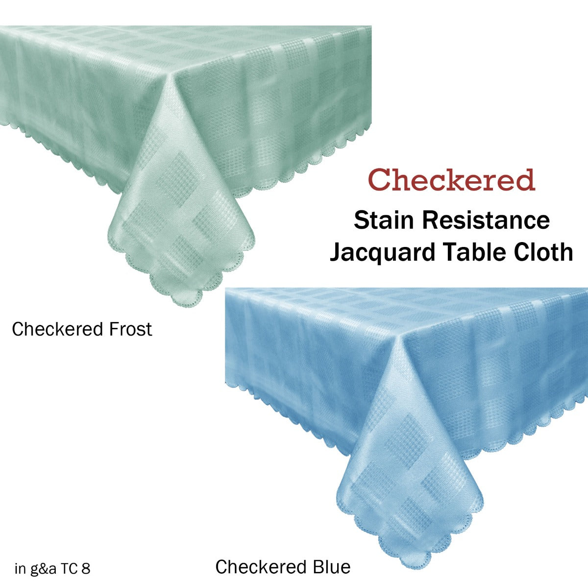 Jacquard Table Cloth Checkered Frost 180 cm Round Tristar Online