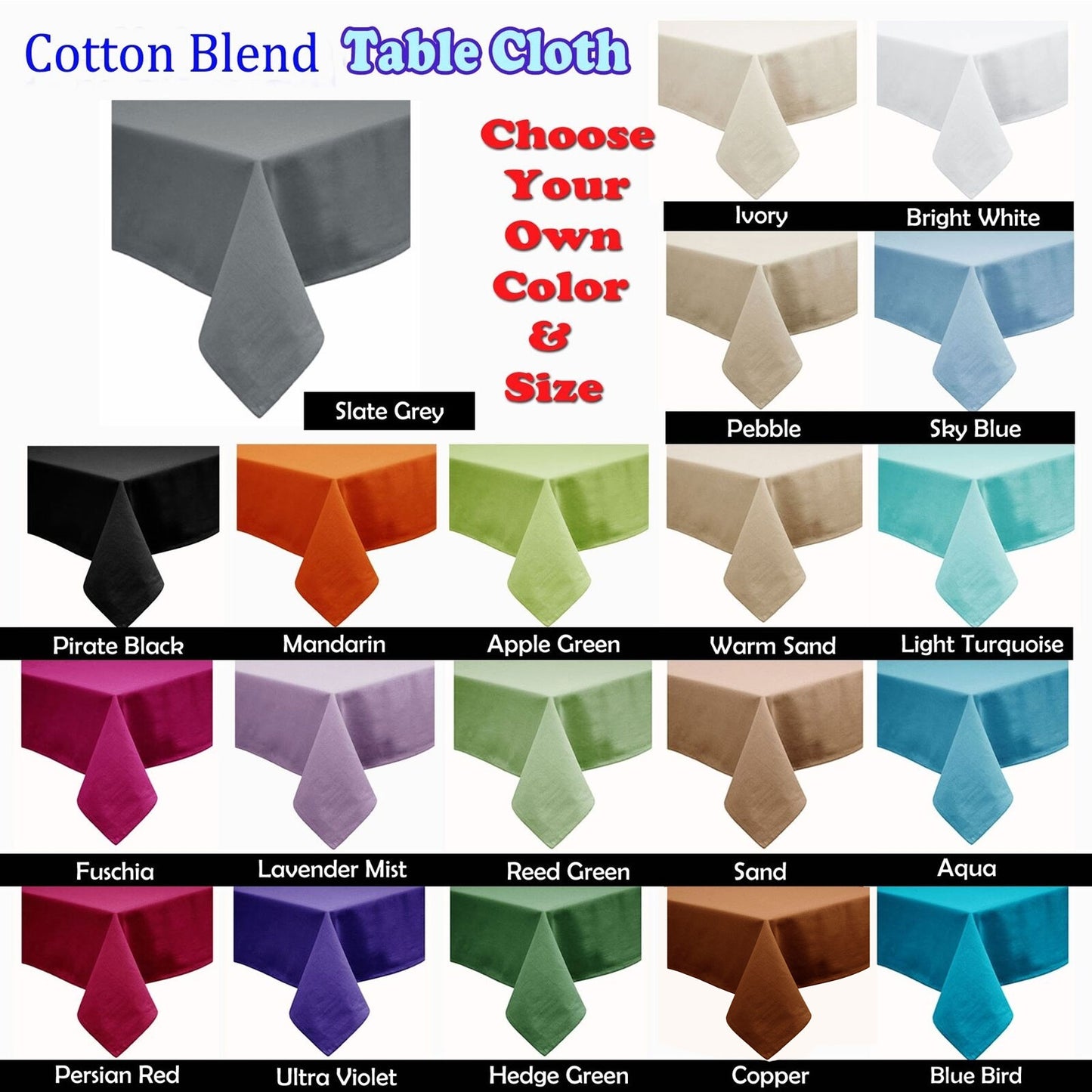 Hoydu Cotton Blend Table Cloth 170cm x 360cm  - BRIGHT WHITE Tristar Online