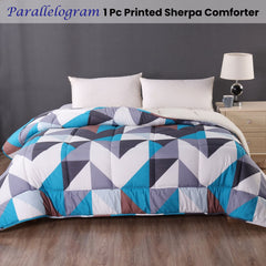 Ramesses Parallelogram 1 Pc Printed Sherpa Comforter King Tristar Online