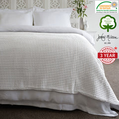 Jenny Mclean Ardent Premium Super Soft Cotton Waffle Blanket White Queen