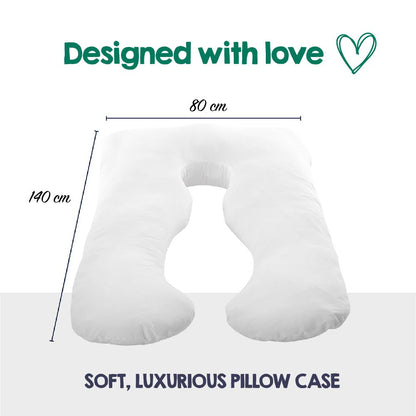 Woolcomfort Aus Made Maternity Pregnancy Nursing Sleeping Body Pillow Pillowcase Included Cream