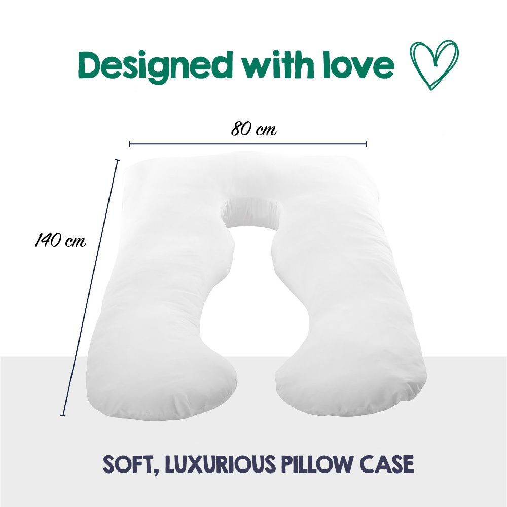 Woolcomfort Aus Made Maternity Pregnancy Nursing Sleeping Body Pillow Pillowcase Included Lilac x Grey