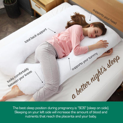 Woolcomfort Aus Made Maternity Pregnancy Nursing Sleeping Body Pillow Pillowcase Included Light Pink x Sky
