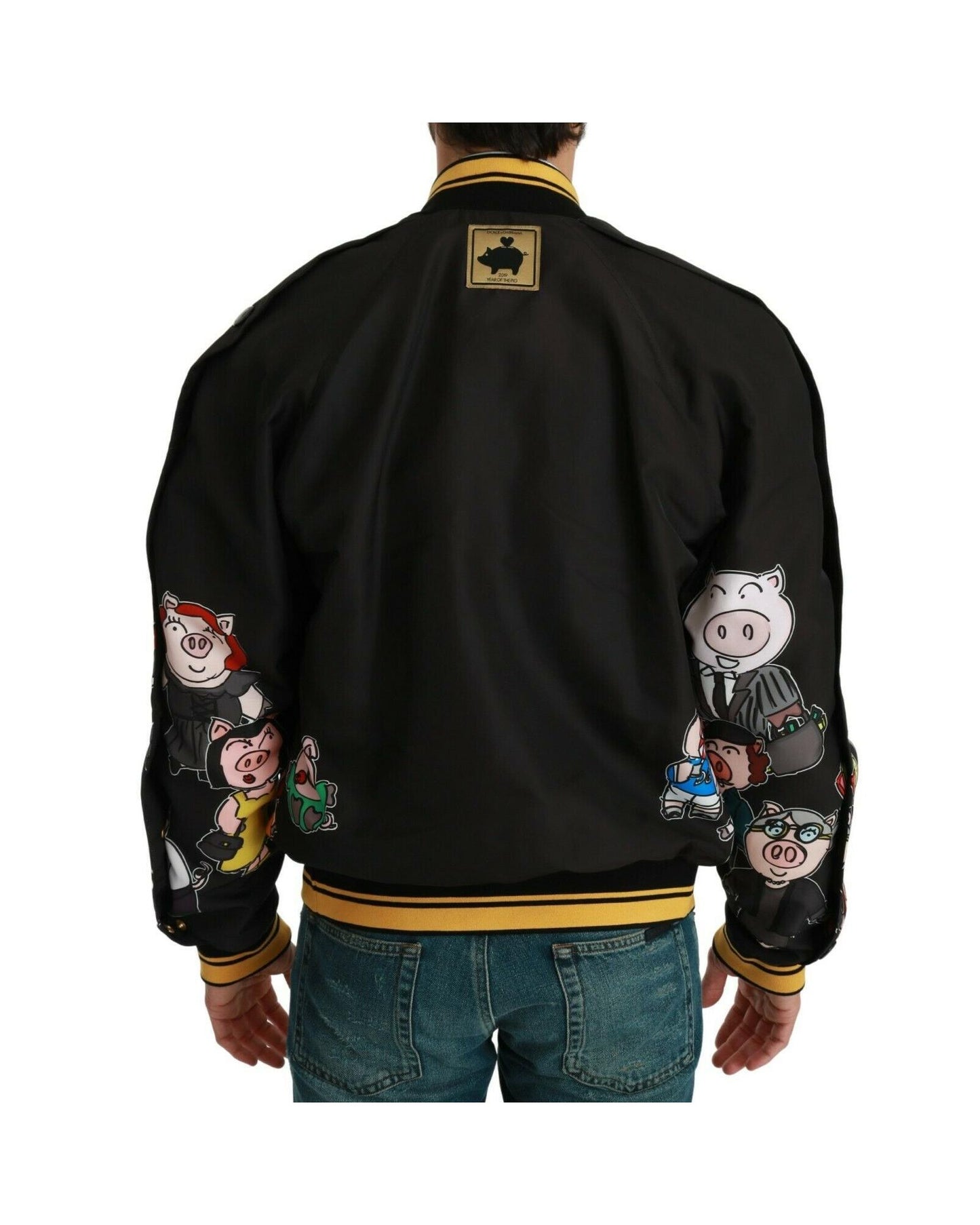 Dolce & Gabbana Bomber Jacket with Multicolor Motive 48 IT Men