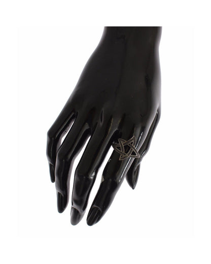 100% Authentic NIALAYA Black Rhodium Ring with CZ Crystals 52 EU Women