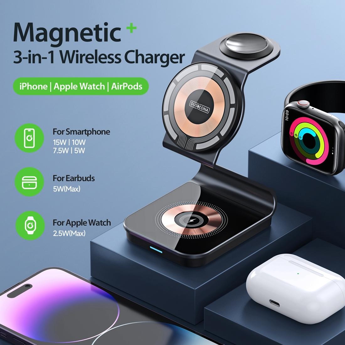 15W 3 In 1 Transparent Magnetic Wireless Charger Tristar Online