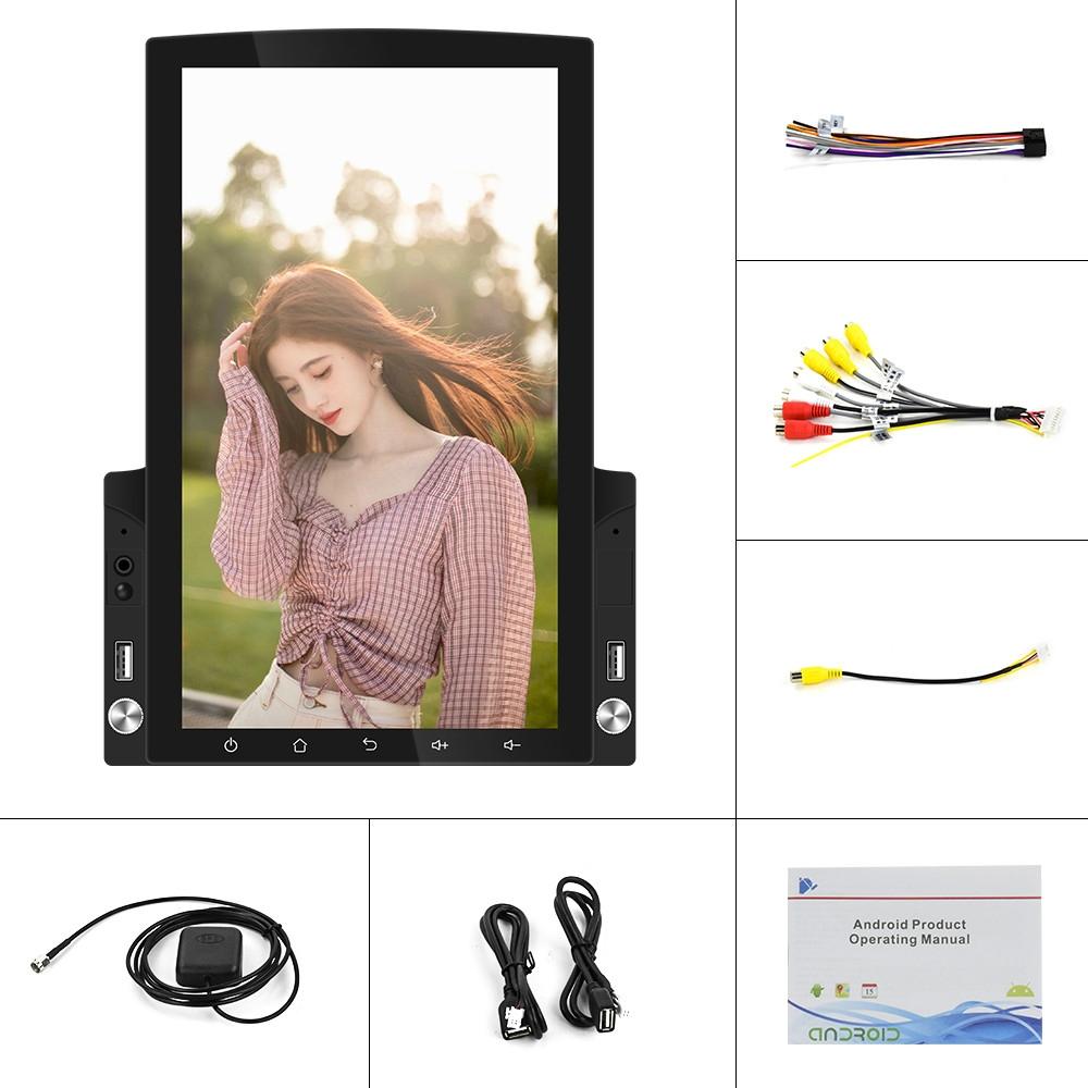 9.7 Inch Vertical Screen Android Car Mp5 Player With Hd 2.5D Glass Standard + 4 Lights Camera Tristar Online