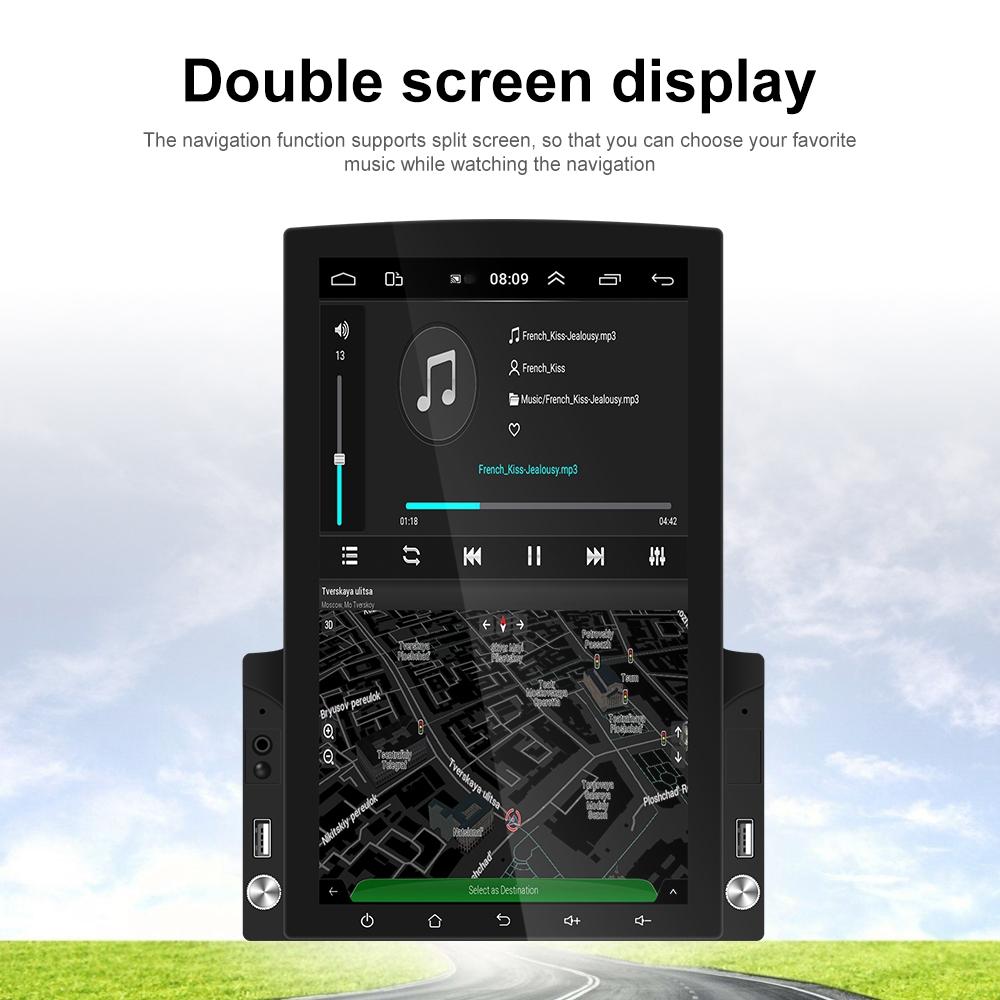 9.7 Inch Vertical Screen Android Car Mp5 Player With Hd 2.5D Glass Standard + 4 Lights Camera Tristar Online