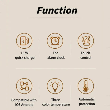 15W Rotatable Night Light Fast Charger Wheat - Wheat-Colour Tristar Online