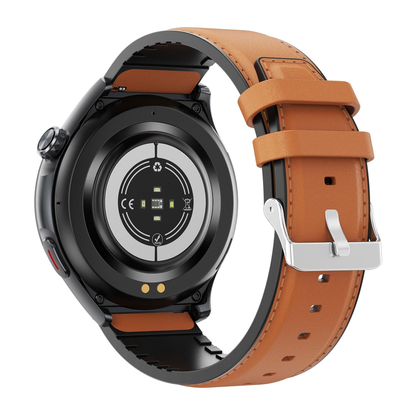 Smart Round Screen Watch With Bt Call And Health Tracking - Leather - Leather Brown Tristar Online
