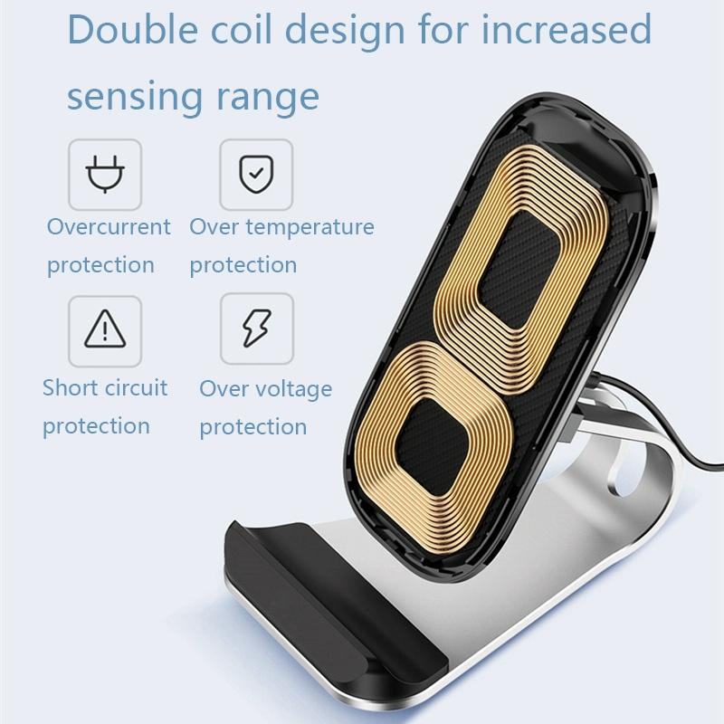 15W Multifunctional Wireless Charger With Stand Silver Tristar Online