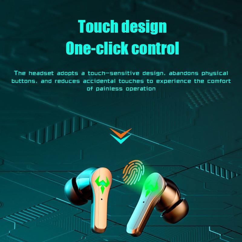 Low Latency Wireless Bluetooth Game Earphones with Colourful Lights - Non-Digital Display Tristar Online