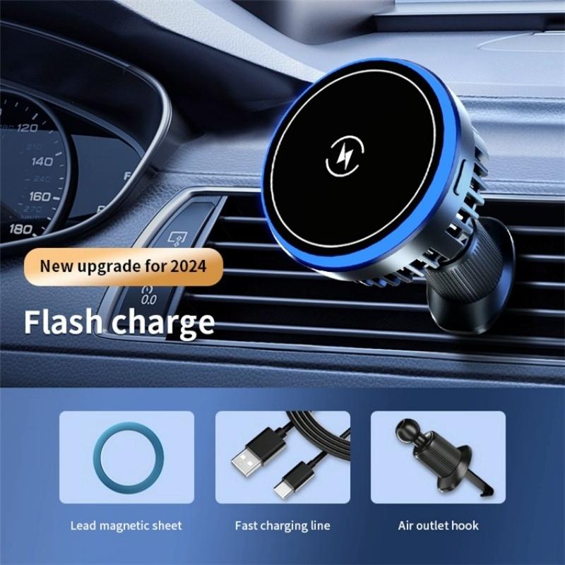 Wireless Car Charger with Rgb Light and Magnetic Air Outlet Tristar Online